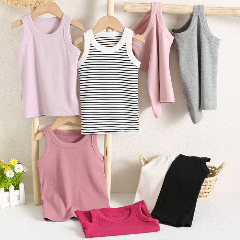 Baby Clothing Dividers - Kids Sleeveless T-shirts Candy Color Summer