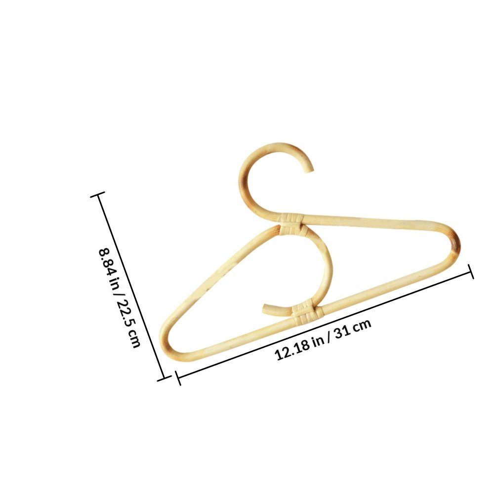 1Pcs Natural Rattan Kids Cloth - Baby Clothing Hanging Rack ulasan dan harga