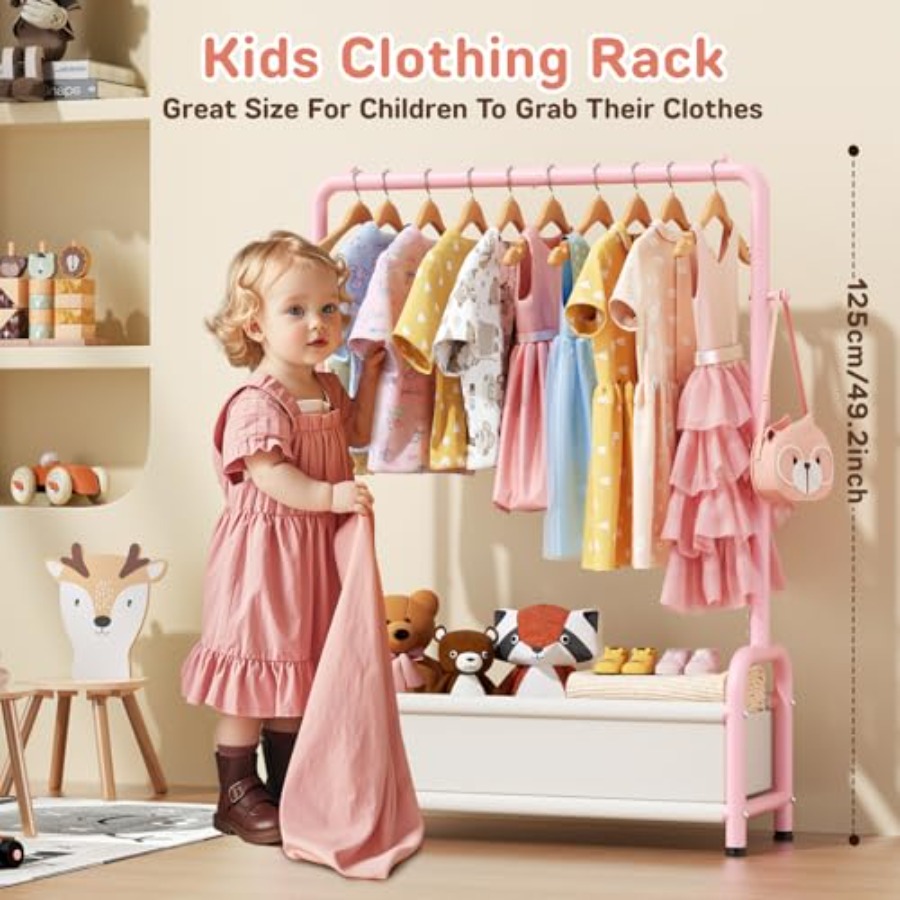 Clothing Rack with Storage She - Baby Clothing Hanging Rack ulasan dan harga