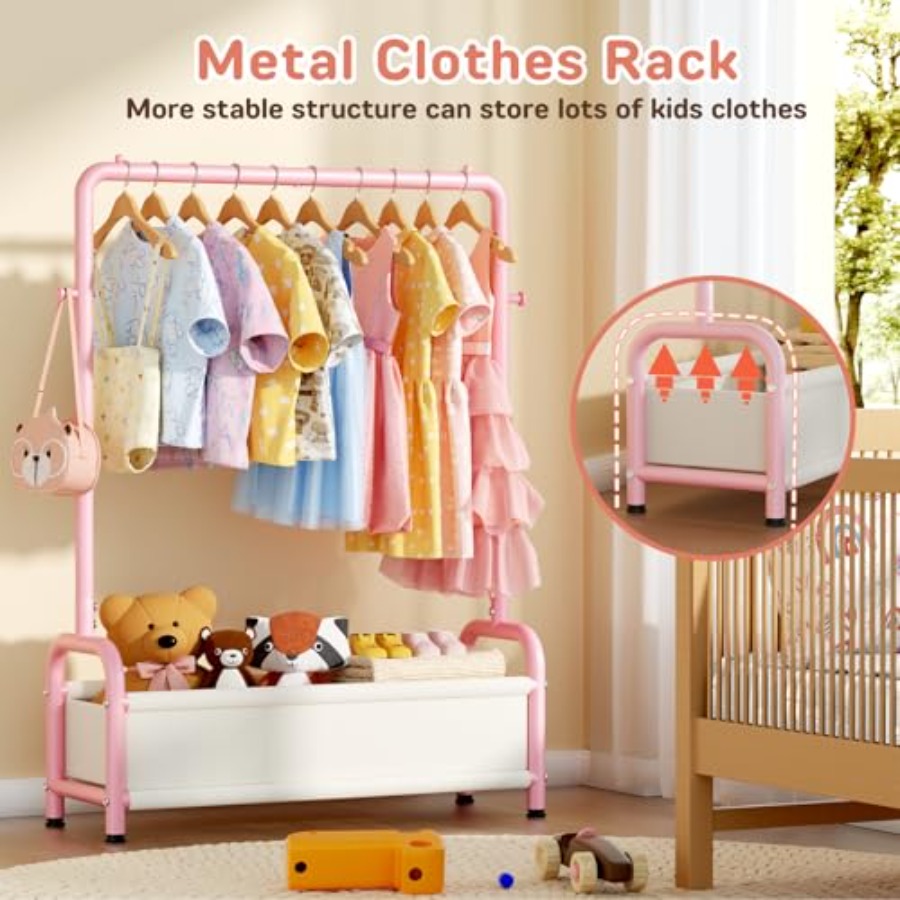 Clothing Rack with Storage She - Baby Clothing Hanging Rack ulasan dan harga