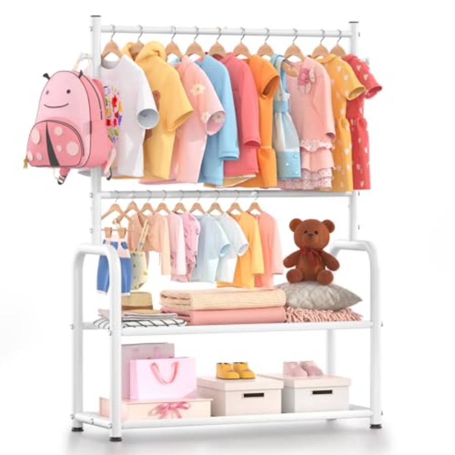 Clothing Rack with 2-Layer Sto - Baby Clothing Hanging Rack ulasan dan harga