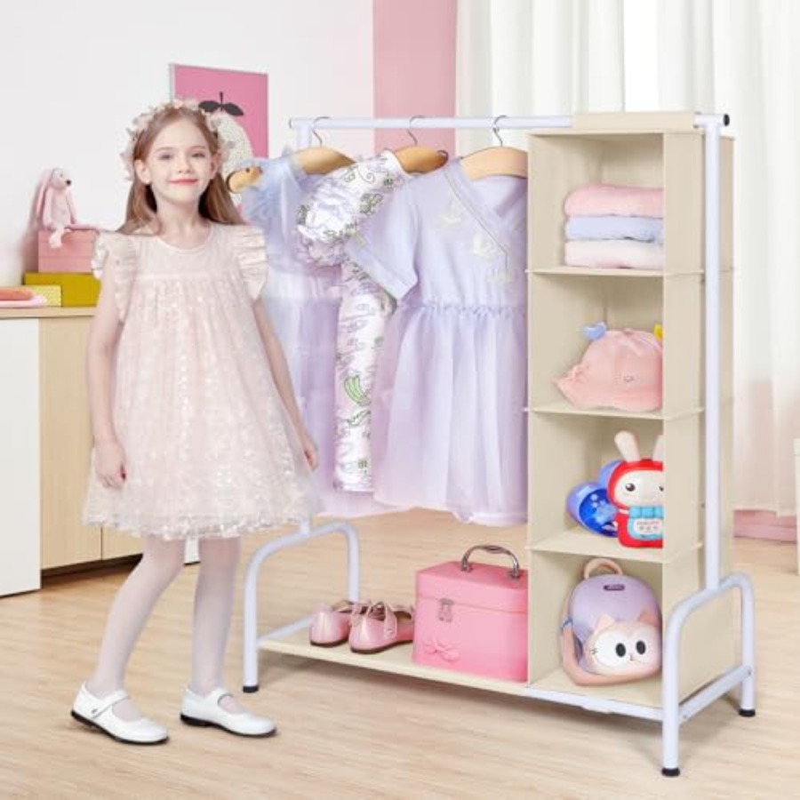 Clothing Rack with Hanging Org - Baby Clothing Hanging Rack ulasan dan harga