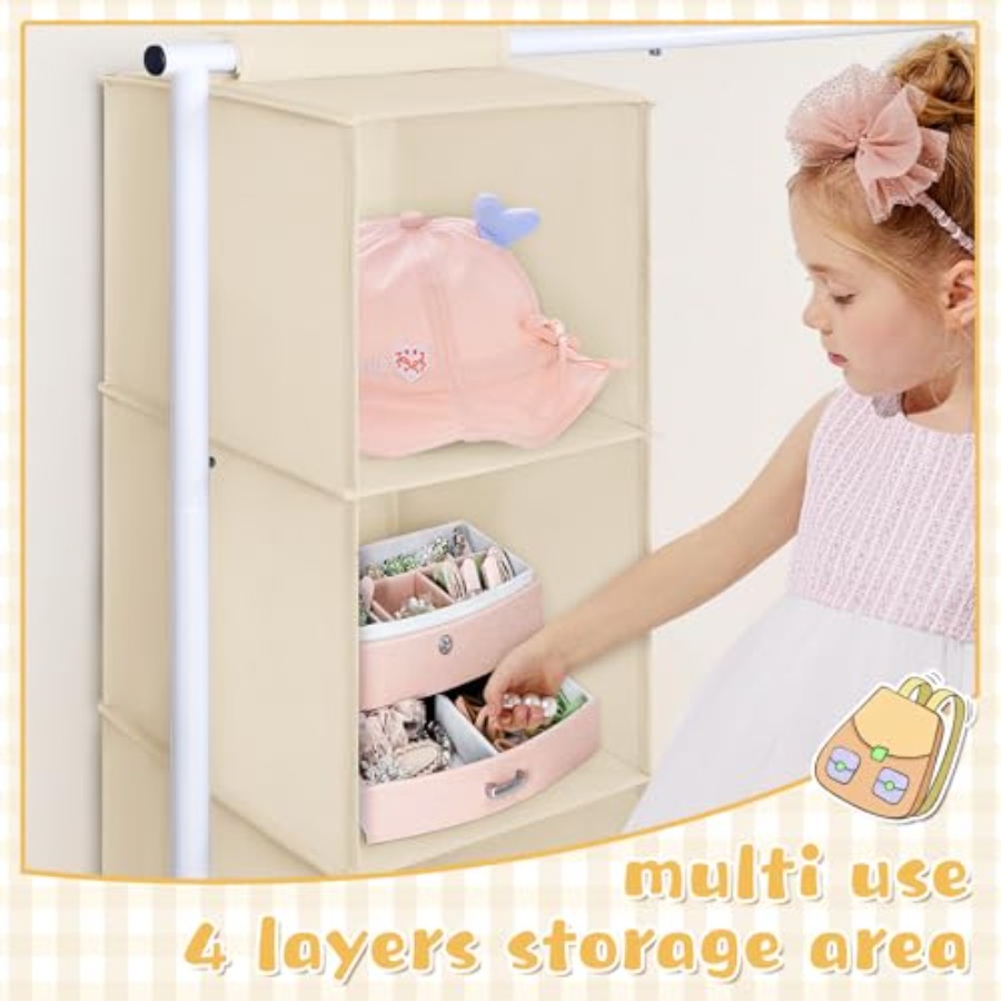Clothing Rack with Hanging Org - Baby Clothing Hanging Rack ulasan dan harga
