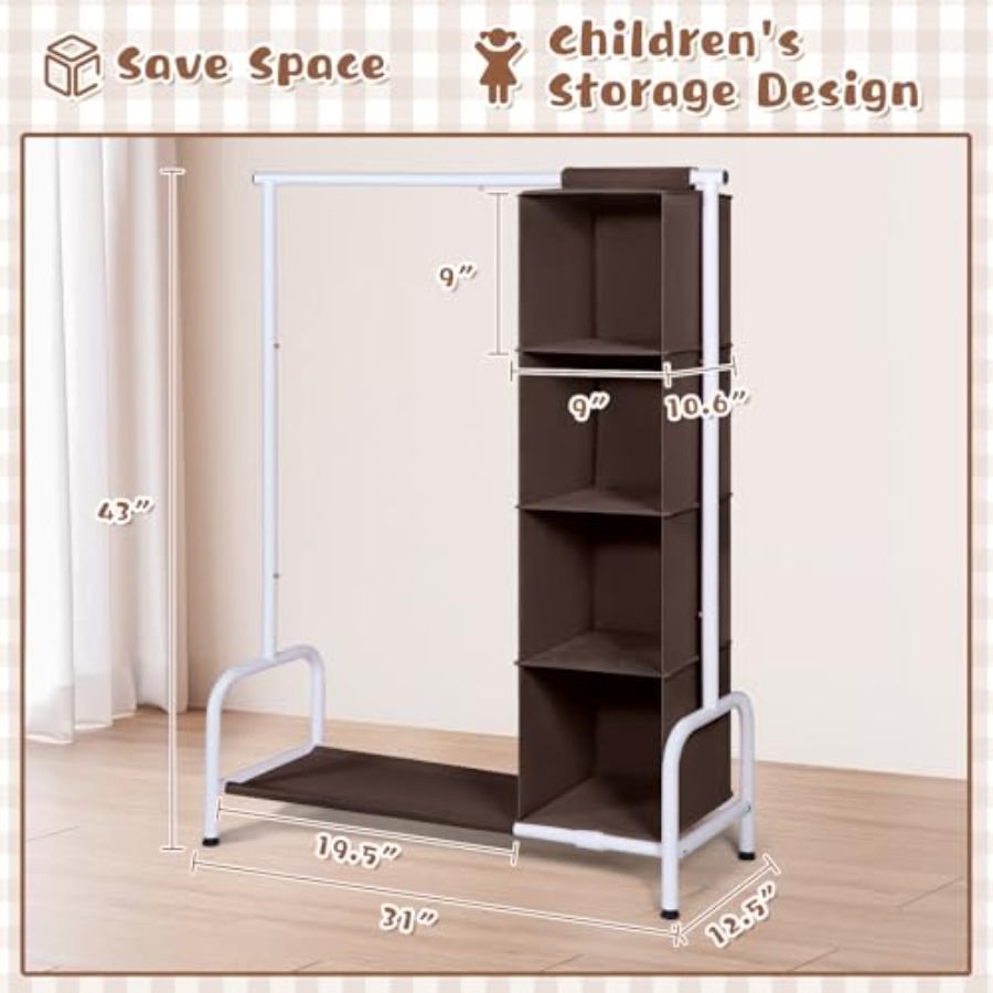Clothing Rack with Hanging Org - Baby Clothing Hanging Rack ulasan dan harga