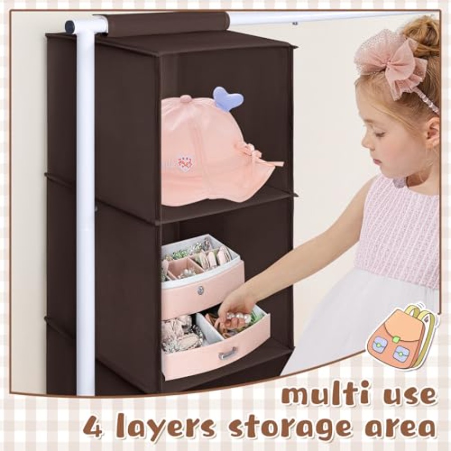 Clothing Rack with Hanging Org - Baby Clothing Hanging Rack ulasan dan harga