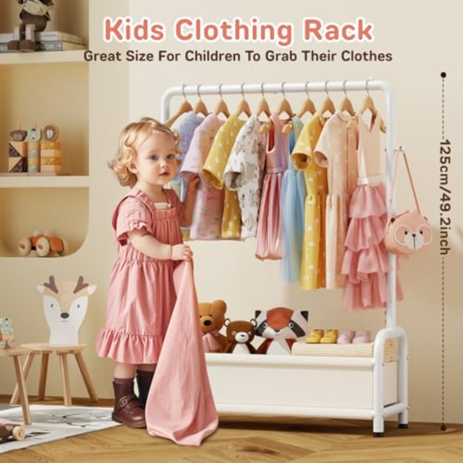 Clothing Rack with Storage She - Baby Clothing Hanging Rack ulasan dan harga