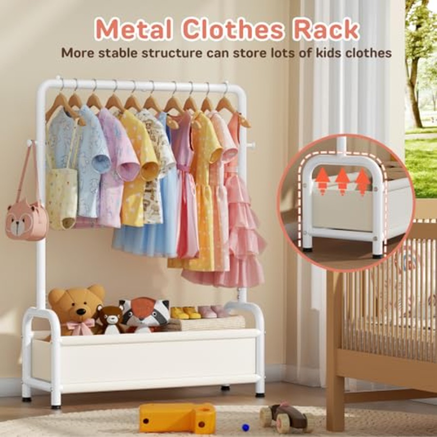 Clothing Rack with Storage She - Baby Clothing Hanging Rack ulasan dan harga