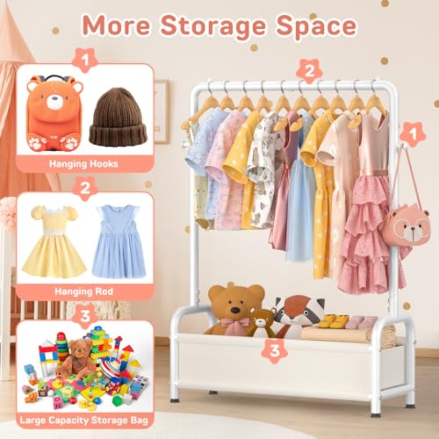 Clothing Rack with Storage She - Baby Clothing Hanging Rack ulasan dan harga