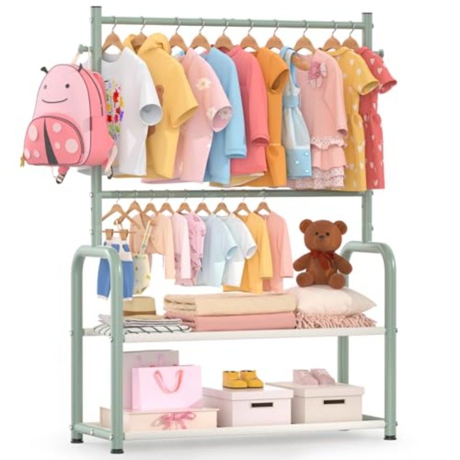 Clothing Rack with 2-Layer Sto - Baby Clothing Hanging Rack ulasan dan harga