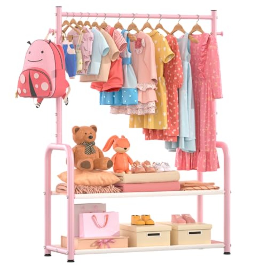 Clothing Rack with 2-Layer Sto - Baby Clothing Hanging Rack ulasan dan harga