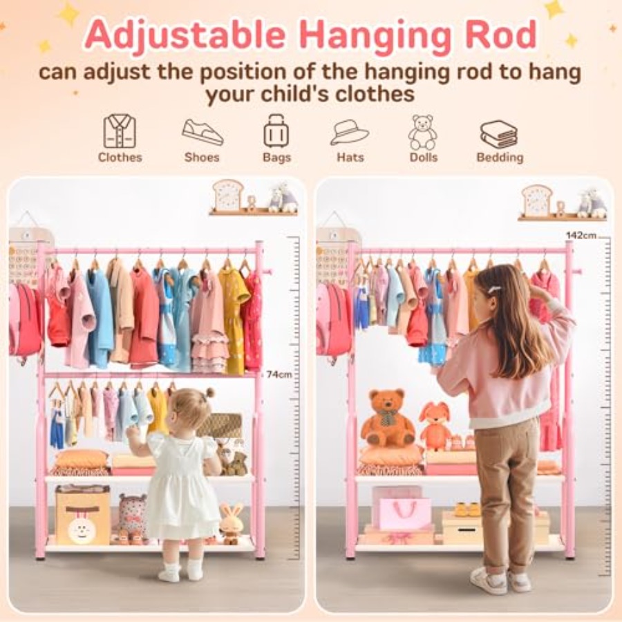 Clothing Rack with 2-Layer Sto - Baby Clothing Hanging Rack ulasan dan harga